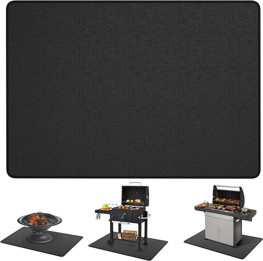 48 * 30 under Grill Mats for Outdoor Grill Deck Protector, Double-Sided Fireproof Deck and Patio Protective Mat, BBQ Mat for under BBQ, Oil-Proof Mat for Gas Grills, Waterproof Grill Floor Pads