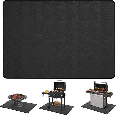 Image of 48 * 30 under Grill Mats for Outdoor Grill Deck Protector, Double-Sided Fireproof Deck and Patio Protective Mat, BBQ Mat for under BBQ, Oil-Proof Mat for Gas Grills, Waterproof Grill Floor Pads