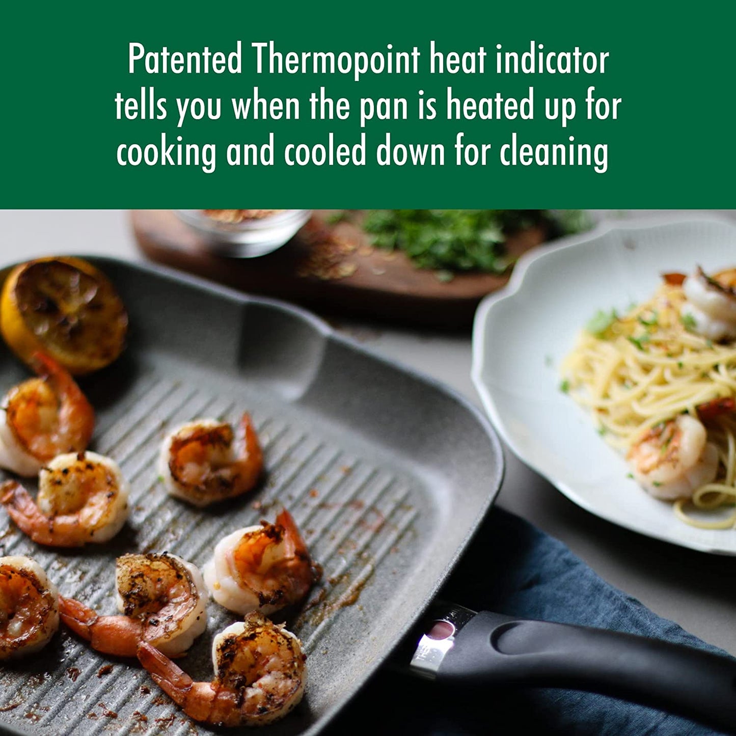 Parma by HENCKELS 11-Inch Nonstick Grill Pan, Made in Italy , Durable and Easy to Clean