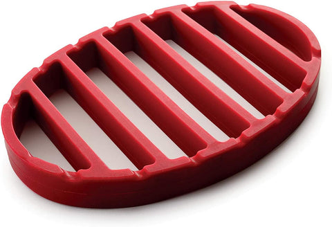 Image of Norpro 405 Oval Silicone Roast Rack, Red 9X6