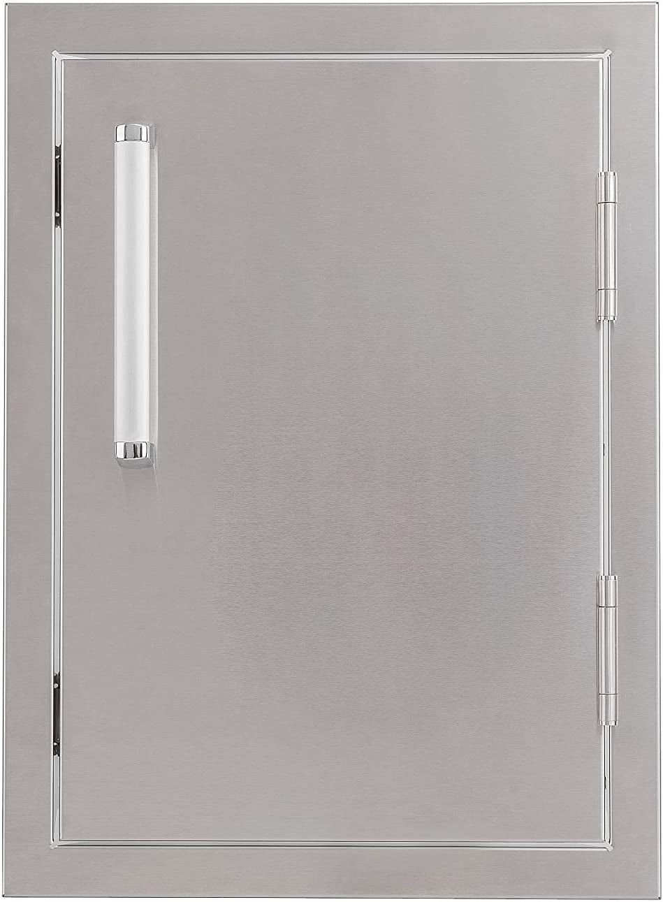 Outdoor Kitchen BBQ Access Door,14X20 H,304 Stainless Steel Single Vertical Door for Outdoor Kitchen Cabinet or BBQ Island, Silver (CBASDV-1420)