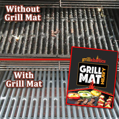 BBQ Grill Mat Heavy - 600 Degree Max Temperature Grilling Sheets - Set of 2 Grill Mats Non Stick - Lifetime Manufacturer Warranty