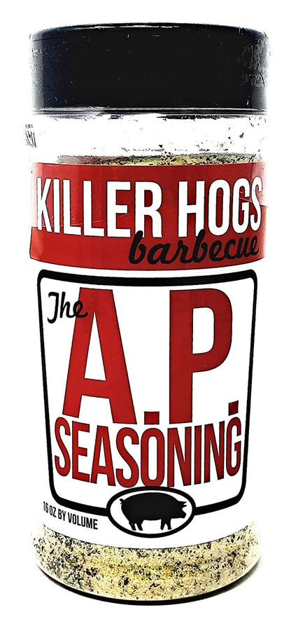 Killer Hogs Barbecue Rub Variety Pack - Original BBQ Rub, Hot BBQ Rubs, and A.P. Seasoning - Pack of 3 Bottles - 16 Oz per Bottle - 48 Oz Total