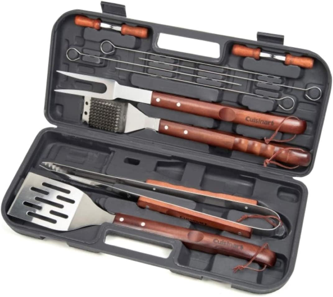 CGS-W13 Wooden Handle Tool Set, Black, Deluxe Pizza Grilling Pack (13-Piece)