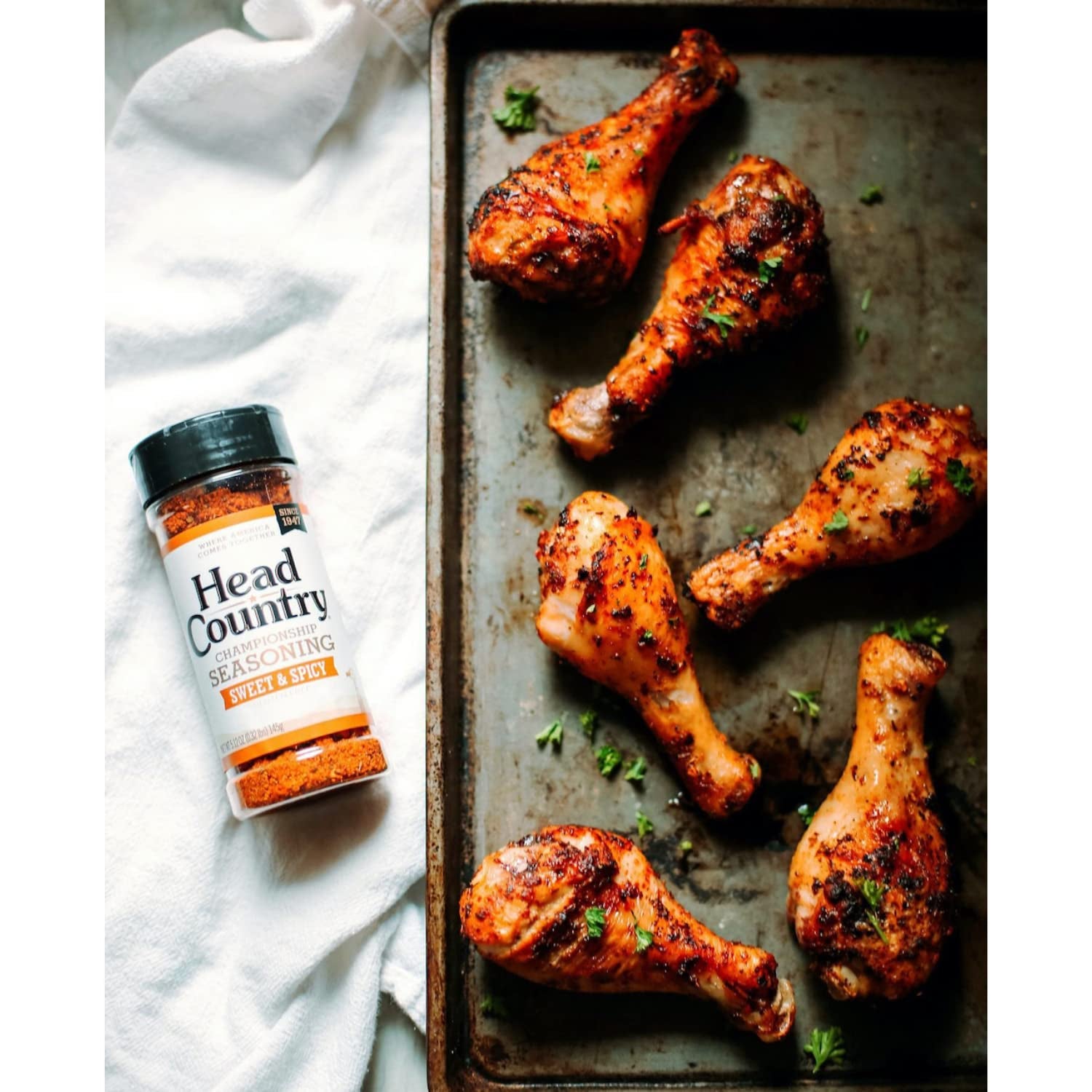 Head Country Bar-B-Q Championship Seasoning, Sweet & Spicy | Gluten Free, MSG Free Barbecue Seasoning with No Allergens | Sweet, Smoky Dry Rub Great on BBQ Chicken, Pork & Ribs | 5.12 Ounce, Pack of 1