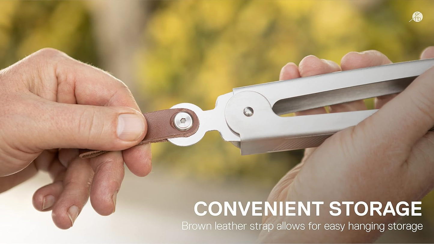 Everdure BBQ Tool Kit - 3 Pack, Brushed Stainless Steel Tongs, Spatula and Fork with Soft Grip Handles and Leather Straps, Barbeque Grill Accessories and Cooking Utensils Set