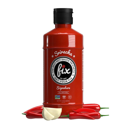 Image of Fix Hot Sauce, Sriracha Sauce – Gourmet Natural Sriracha Chili Sauce, Spicy & Bold Flavor, Non-Gmo, Vegan, Great in Pho & Ramen, Sriracha Hot Sauce - Signature Flavor, 10 Oz (1 Pack)