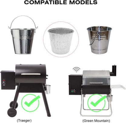 15 Pack Grease Liners Compatible with Traeger Pellet Grill HDW152, Oklahoma Joe'S, Z Grill, GMG & BBQ Grills, with 1 Drip Bucket Replacement Parts