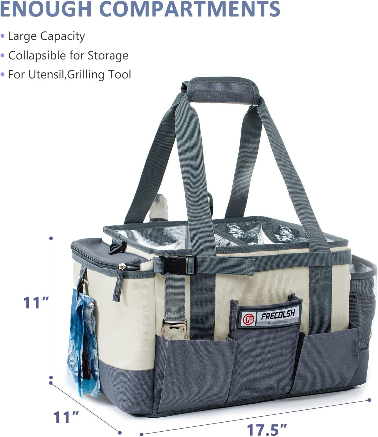 Large Grill Caddy-Bbq/Tailgating Accessories, Bbq/Camping Caddy -Blackstone Grill Condiment Holder-Camping Gear-Grilling Bag-Camper Must Have Bag - Grilling Gifts for Men, Father'S Day