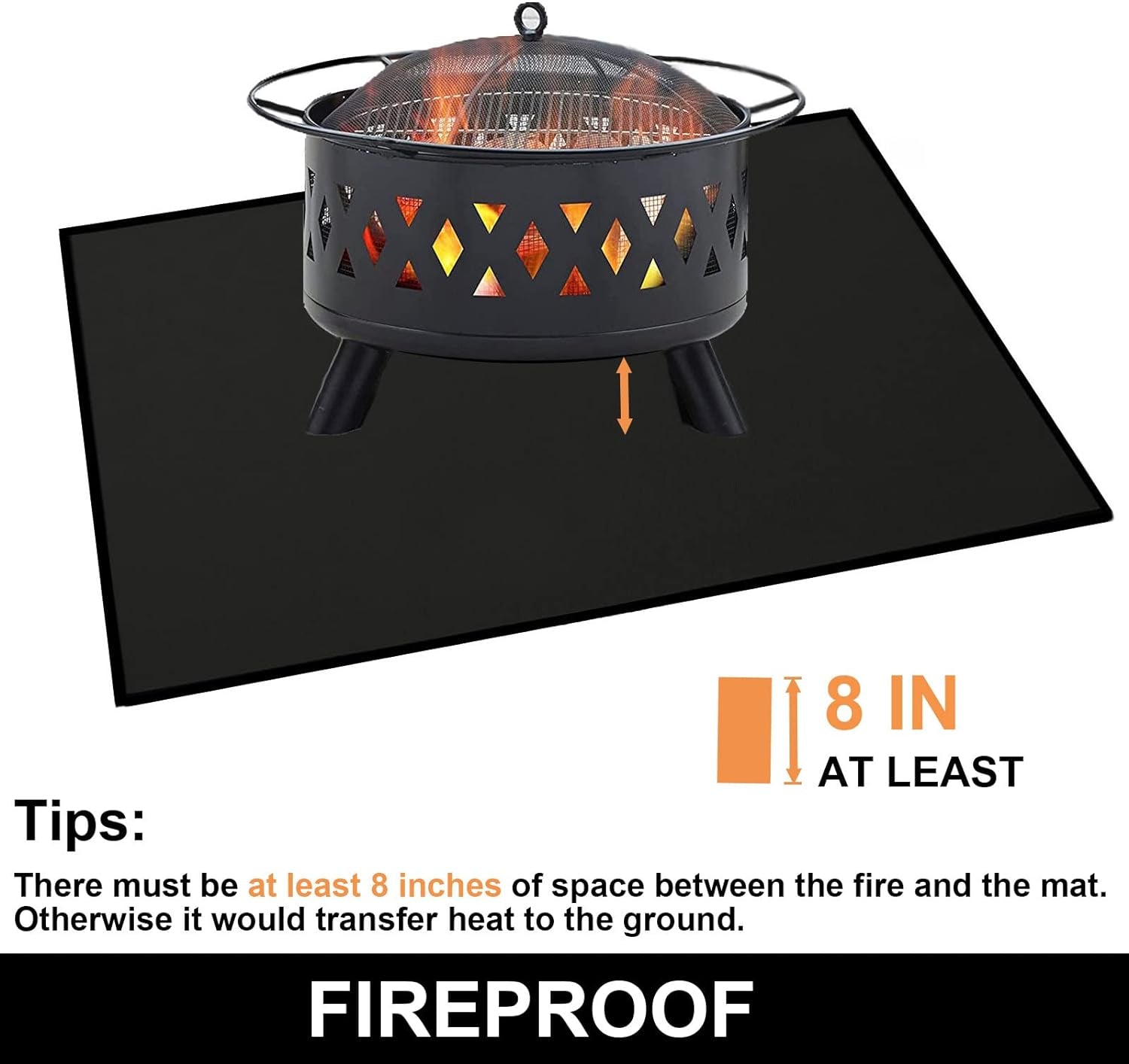 under Grill Mat, 40 X 65 in Fire Pit Mats Protects Decks and Patios, Fireproof Grill Pad for Outdoor Grill, Durable and Portable