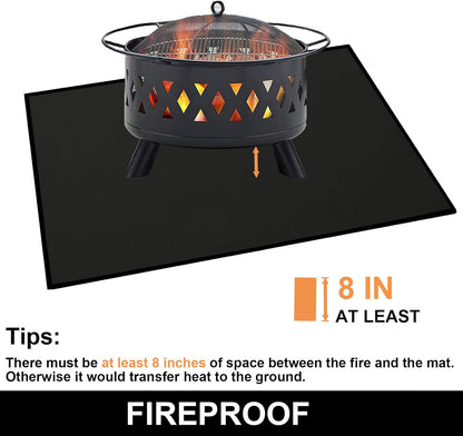 under Grill Mat, 40 X 65 in Fire Pit Mats Protects Decks and Patios, Fireproof Grill Pad for Outdoor Grill, Durable and Portable