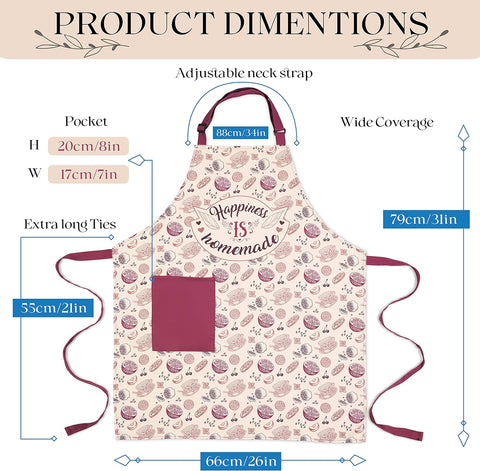 Image of Waterproof Apron for Women with Large Pocket for Cooking & Baking - Oil and Stain Repellent