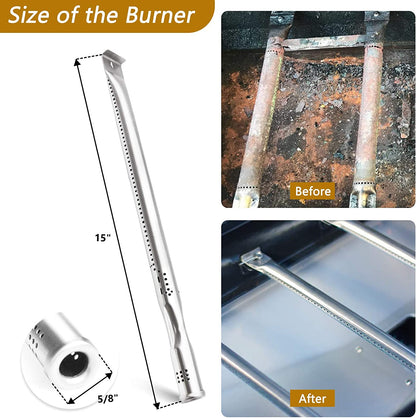 Grill Parts Kit Compatible with Nexgrill 720-0896B 720-0896C 720-0882A 720-0896 720-0925 720-0896E Grills, 6 Pack Grill Burner Tubes & Grill Ignitors & Flame Tamers Heat Shields