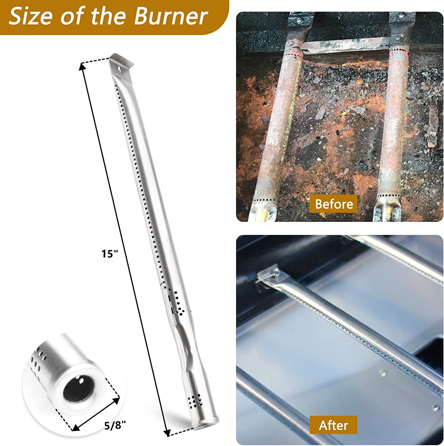Professional Title: "High-Quality Replacement Parts for Nexgrill 6 Burner Gas Grills - Burner Tubes, Grill Ignitors, and Flame Tamers - Compatible with Nexgrill 720-0882A, 720-0896, and 720-0925 Models - Pack of 6"
