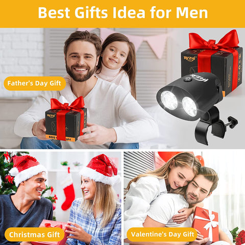 Image of Grill Light BBQ Accessories: Grilling Gifts for Men Christmas Stocking Stuffers, Smoker Grilling Accessories for Outdoor Grill, BBQ Light with Two Brightness Settings, 3 Batteries Included