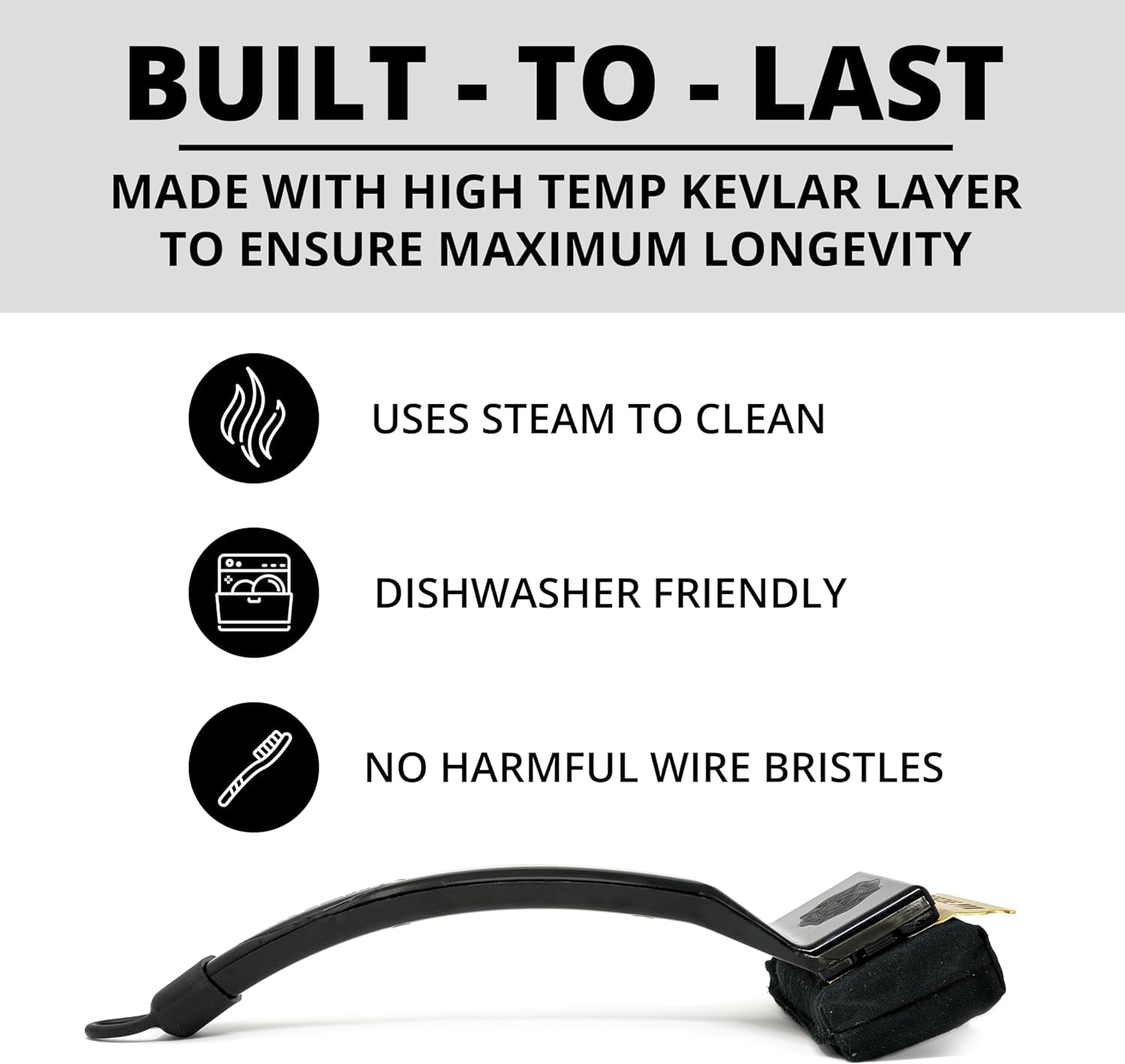 BBQ Replaceable Scraper Cleaning Head, [Rescue-Upgraded], Bristle Free, Durable and Unique Scraper Tools for Cast Iron or Stainless-Steel Grates, Barbecue Cleaner (Rescue PRO)