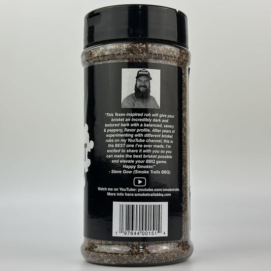 Smoke Trails BBQ BRISKET RUB | BBQ Rub for Texas Brisket by Steve Gow | Great on Brisket, Beef Short Ribs, Steaks, and More