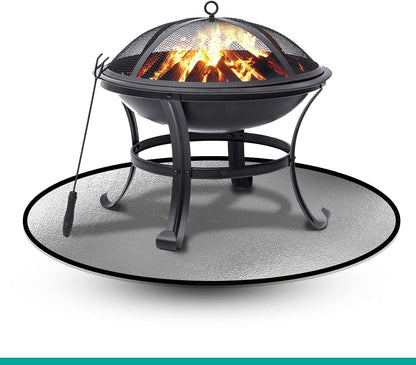 Fire Pit Mat - round Fireproof Mat for under Fire Pit - Easy to Clean Heat Resistant under Grill Mats for Outdoor Grill - Heat Shield Rug Great as a Grill Mat, Smoker Pad, on Patio (24 In)