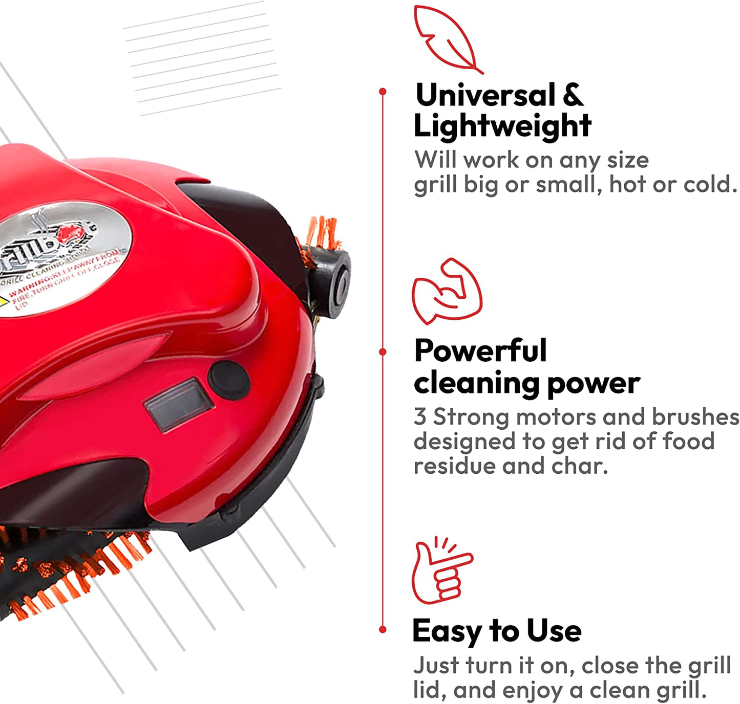 Automatic Grill Cleaning Robot (Red,  Bundle)