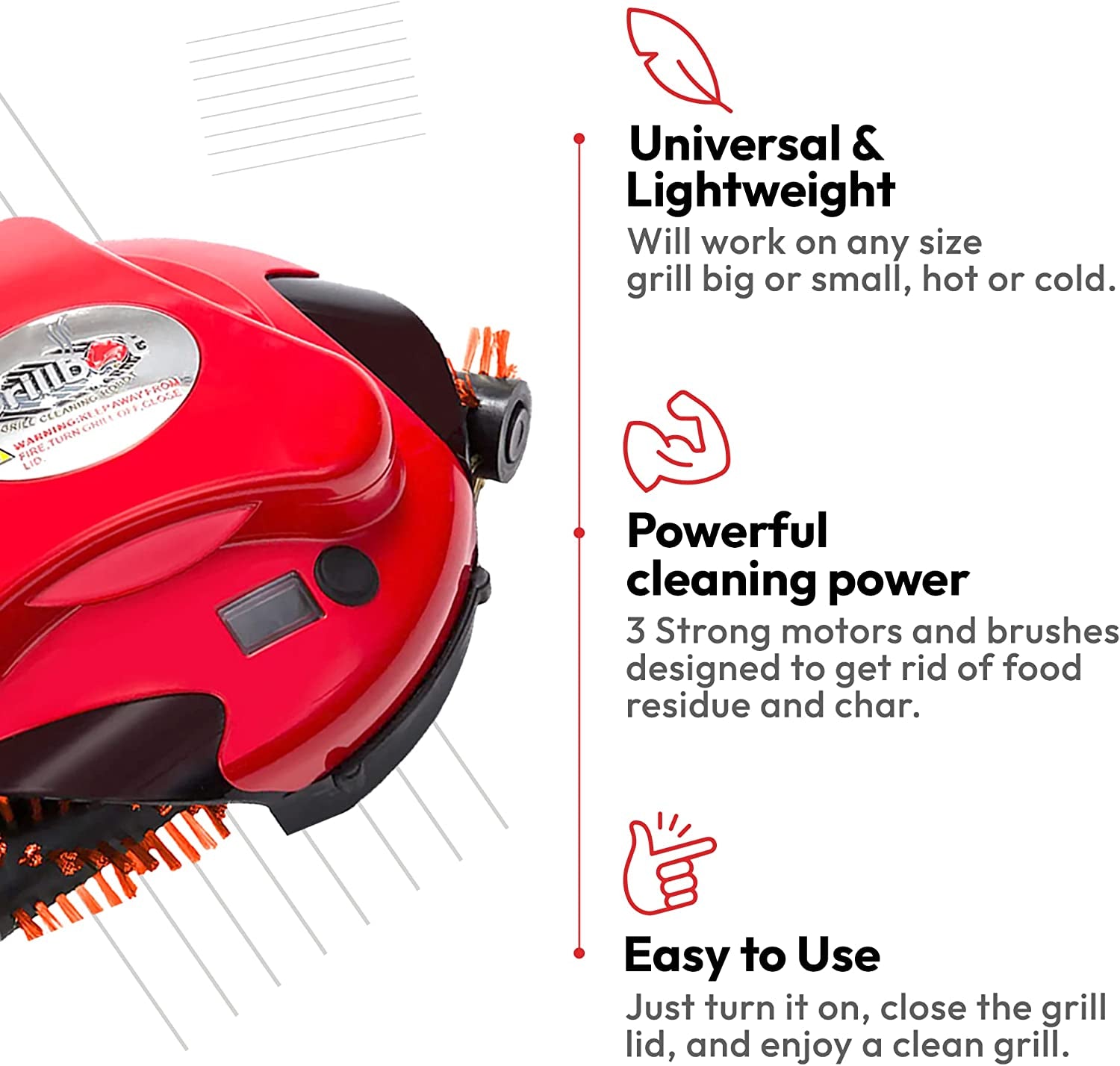 Automatic Grill Cleaning Robot (Red,  Bundle)