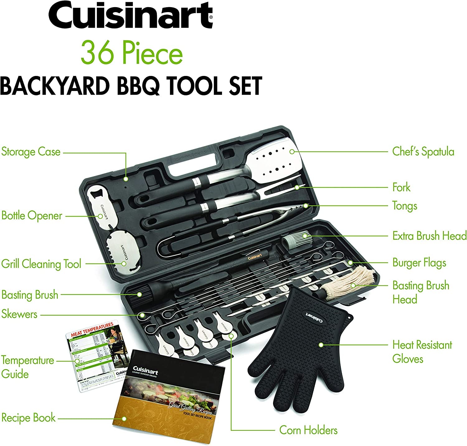 CGS-8036 Grill, BBQ Tool Set, 36-Piece