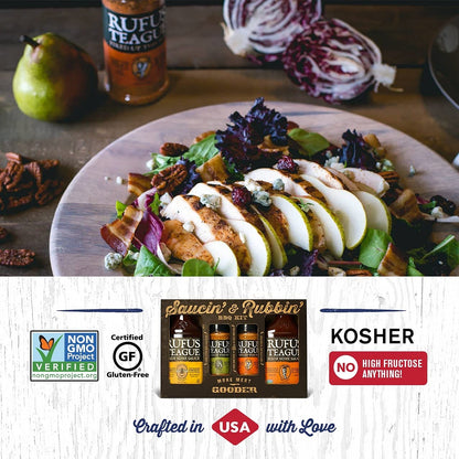 Rufus Teague - Saucin' & Rubbin' Kit - 2 Premium BBQ Sauces & 2 Dry Rubs