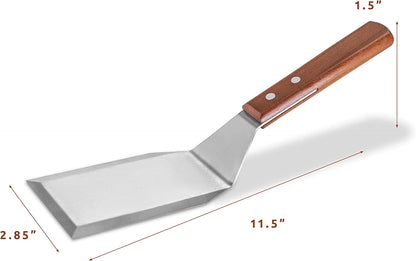 Bellemain Stainless Steel Spatula | Heavy Duty Spatula Turner with Beveled Edges & Hardwood Handle | Large Metal Spatula for Cast Iron Skillet, Flat Top Grill | Griddle Scraper | Hamburger Spatula