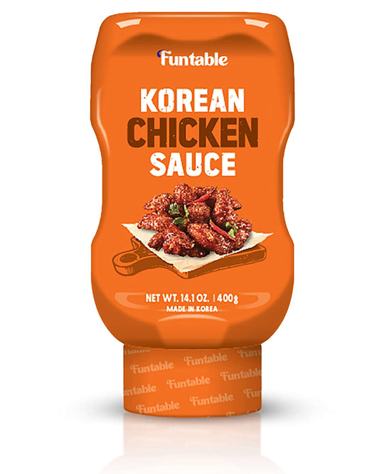 Funtable Delicious Korean Chicken Sauce (14.1Oz, Pack of 1) - Authentic Korean Flavor, Low-Calorie Sticky & Tangy Sauce. Ideal for Fried Chicken, Nuggets, Dipping & More