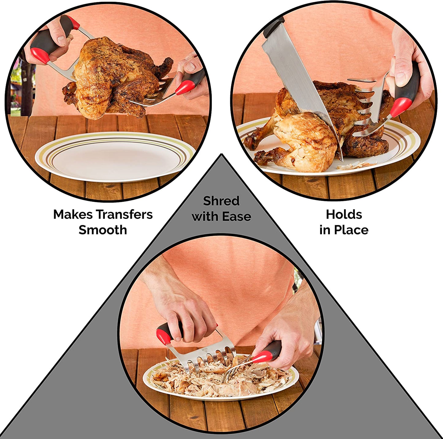 Ultimate Barbecue Accessories Set with Pulled Pork Claws - Heat Resistant Gloves and Pulled Pork Shredder Makes a Perfect Smoker Accessories Gifts for Men (Red Glove-Claw)