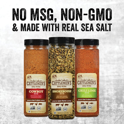 Cattlemen'S Cowboy Rub, 27.25 Oz - One 27.25 Ounce Container of Cowboy BBQ Rub with Hickory Smoke, Molasses and Coffee Flavor, Perfect for Brisket, Chicken or Beef