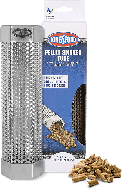 8 Inch Pellet Smoker Tube Hexagon with Box | Pellet Tube Smoker Turns Any Grill into BBQ Smoker | Pellet Smoker Tube, Pellet Smoker Box, Grilling Tools, Smoker Pellets from ,Silver