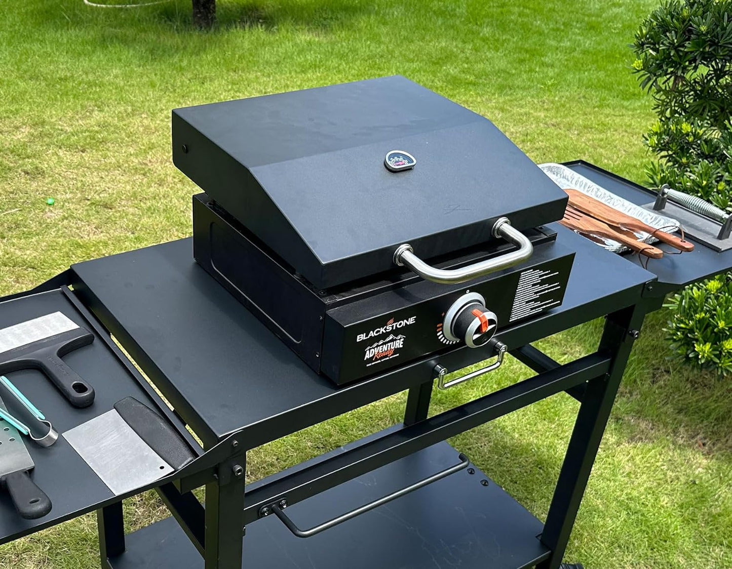 Grill Lid for Blackstone 17 Inch Griddle, Griddle Hood Hard Cover with Temperature Gauge for Blackstone 1832 1971 1814 1650 1900 & Blackstone Adventure Griddle, 17" Flat Top Griddle Lid