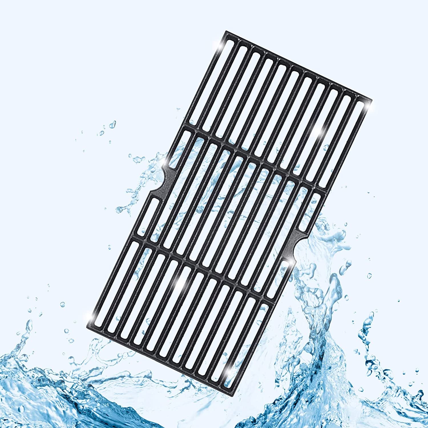 Grill Grates Replace for Charbroil 463420508, 463420509, 463420511 463436213 463436214 463440109, Master Chef, Thermos, Backyard and Others Grills, 16 7/8" Cast Iron Grill Grates(Set of 3)