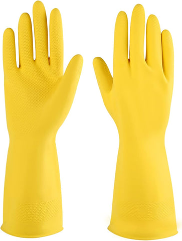 Image of Rubber Cleaning Gloves 3 or 6 Pairs for Household,Reuseable Dishwashing Gloves for Kitchen.