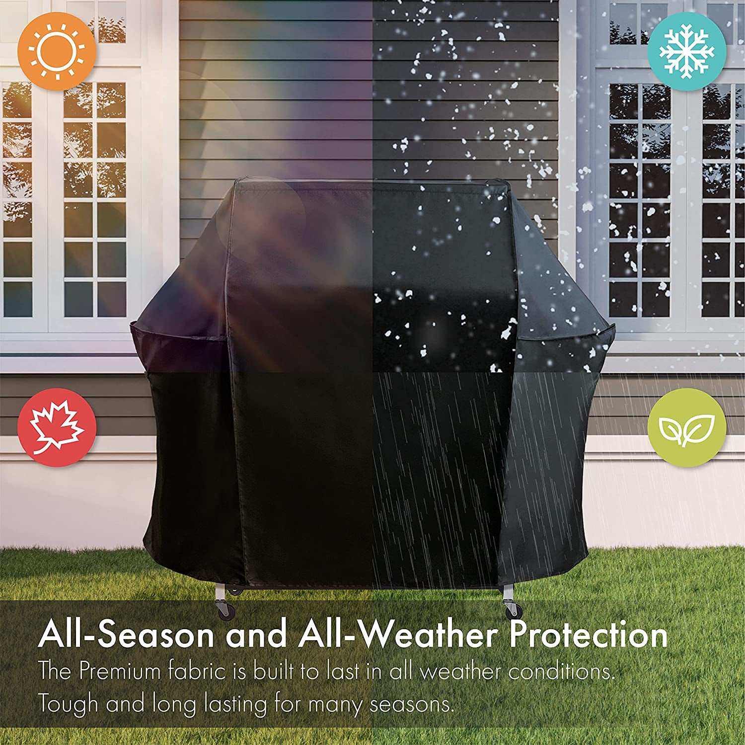 G128 - Black Grill Cover, 30 Inch Gas Grill Cover Waterproof, UV Resistant BBQ Grill Cover, Fits Most Brands of Grills - Black