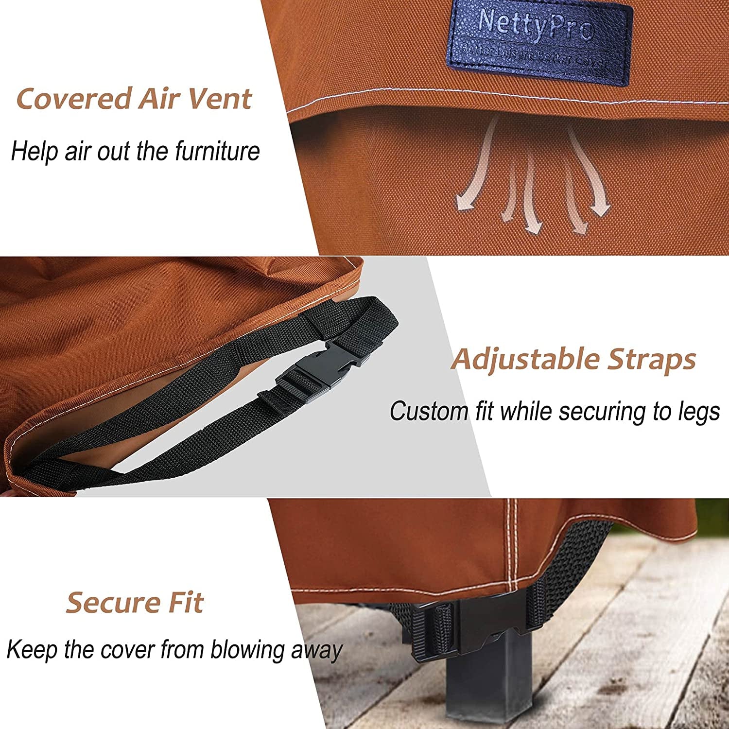 Netttypro 30 Inch Waterproof Electric Smoker Cover for Cuisinart Dyna-Glo Charbroil Digital Propane Vertical Smoker, Outdoor 600D Heavy Duty Square Smoker Grill Cover, Brown