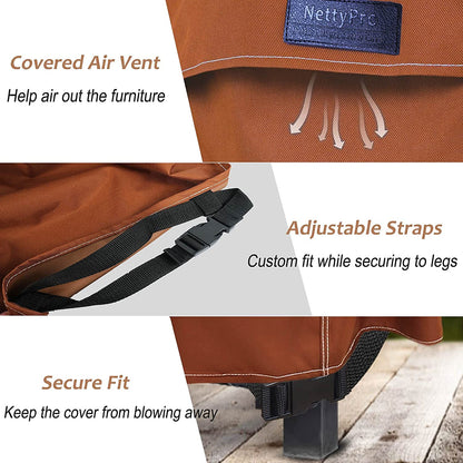 Netttypro 30 Inch Waterproof Electric Smoker Cover for Cuisinart Dyna-Glo Charbroil Digital Propane Vertical Smoker, Outdoor 600D Heavy Duty Square Smoker Grill Cover, Brown