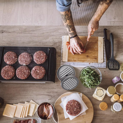 LAZYBISON Burger Press Patty Maker with 200PCS Free Wax Papers|Aluminum Non-Stick Hamburger Press Kit Burger Maker|1/4Lb to 1/3Lb Meat Beef Veggie Hamburger Mold for Kitchen BBQ Grill