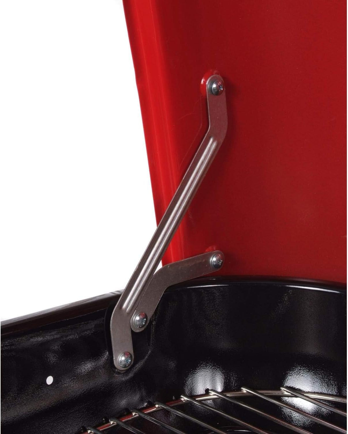 Americana the Swinger with an Adjustable Six-Position Cooking Grid in Red