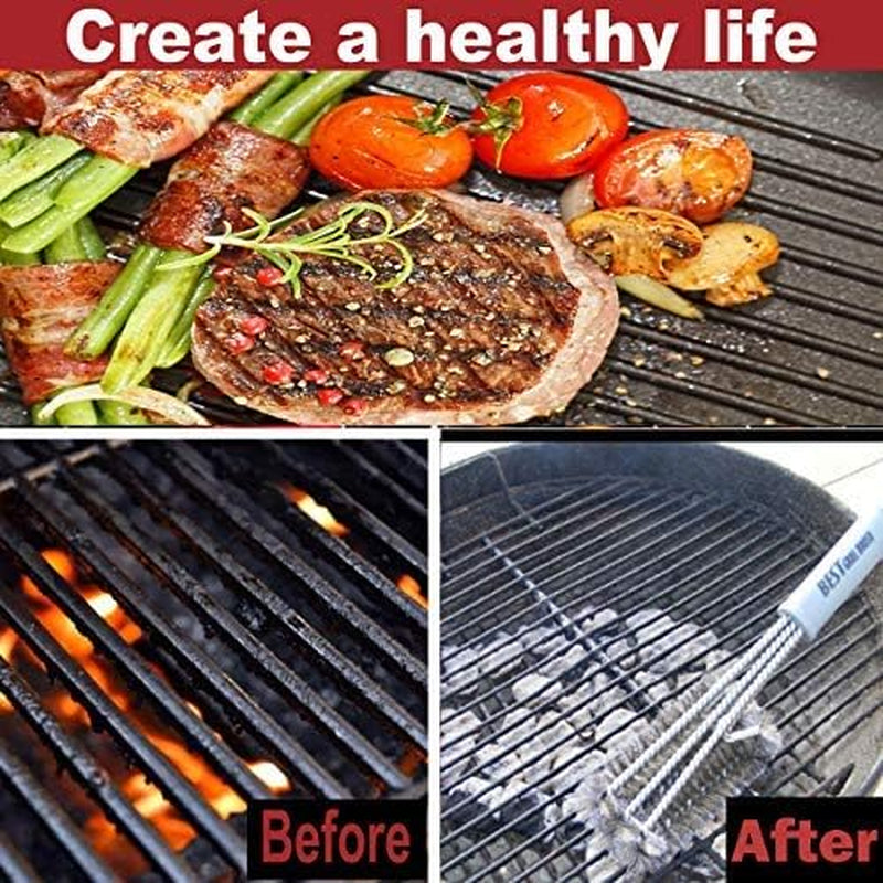 BBQ Grill Brush Stainless Steel 18" Barbecue Cleaning Brush W/Wire Bristles & Soft Comfortable Handle - Perfect Cleaner & Scraper for Grill Cooking Grates