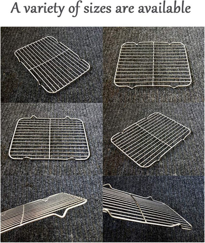 Turbokey Grilling Rack Heavy Duty Wire Grate Oven Roasting Rack 5.3 X 8.7 Inch Rectangle Baking Cooling Steaming with 4 Legs Stainless Steel Rack (5.3"X8.7",22X13.5Cm)