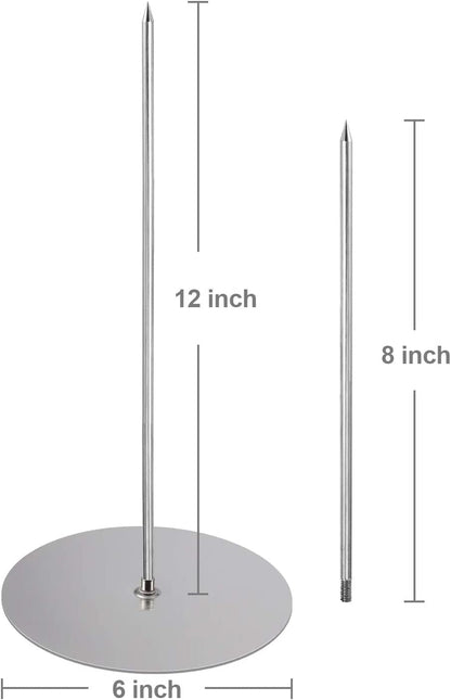 ZAUGONTW Vertical Skewer Grill - Stainless Removable Vertical Brazilian Barbecue Grilling Rack Meat Spit - Perfect for Steak, Whole Chickens, Whole Fish, Large Meat