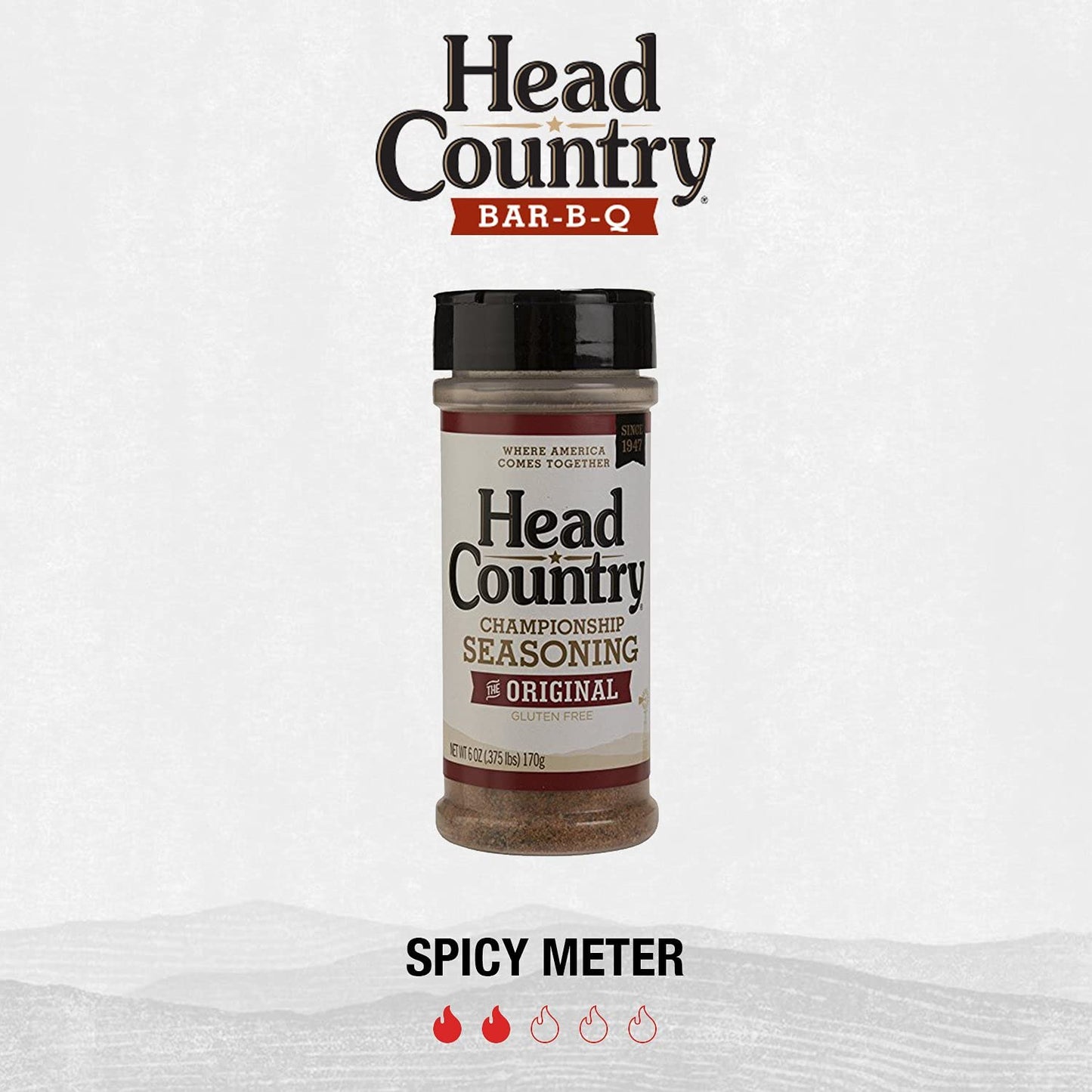 Head Country Bar-B-Q Championship Seasoning, Original | Gluten Free, MSG Free Barbecue Seasoning | Bold & Herbal Dry Spice Rub to Boost the Flavor of All Your BBQ Favorites | 12 Ounce, Pack of 1