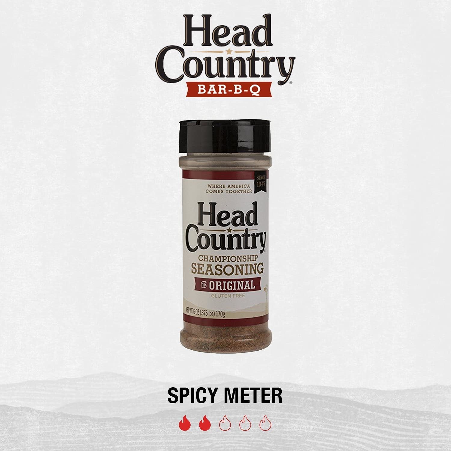 Head Country Bar-B-Q Championship Seasoning, Original | Gluten Free, MSG Free Barbecue Seasoning | Bold & Herbal Dry Spice Rub to Boost the Flavor of All Your BBQ Favorites | 12 Ounce, Pack of 1
