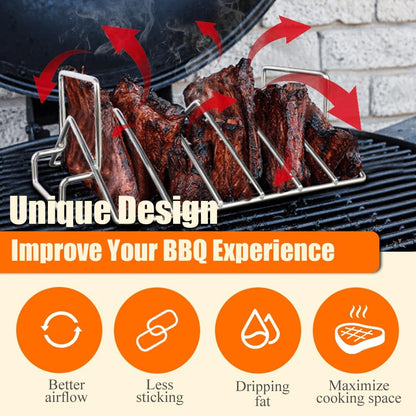 Thanksgiving Turkey Roasting Rack Cooker for Big Green Egg, Stainless Steel Rib Racks for Smoking, Turkey Roaster Racks for Roasting Pan, for Big Green Egg, Kamado Joe, Char-Griller Akorn, Etc