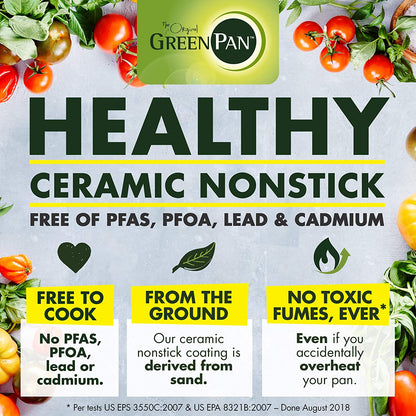 Chatham Hard Anodized Healthy Ceramic Nonstick, 11" Grill Pan, Pfas-Free, Dishwasher Safe, Oven Safe, Gray