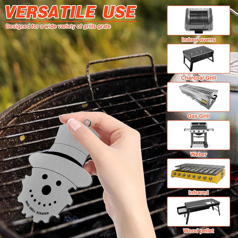 Image of BBQ Grill Scraper, Stocking Stuffers for Men,Grill Cleaning Tool,Safe Bristle Free Grill Fits Almost Any Grill, Grill Accessories, Ideal Gifts for Christmas, for Men, Fathers Day