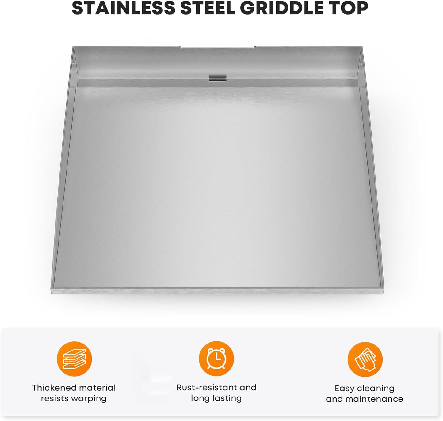 Stainless Steel Flat Top Griddle for Blackstone 17 Inch Tabletop Grill Station, Griddle Replacement Top with Rear Grease System
