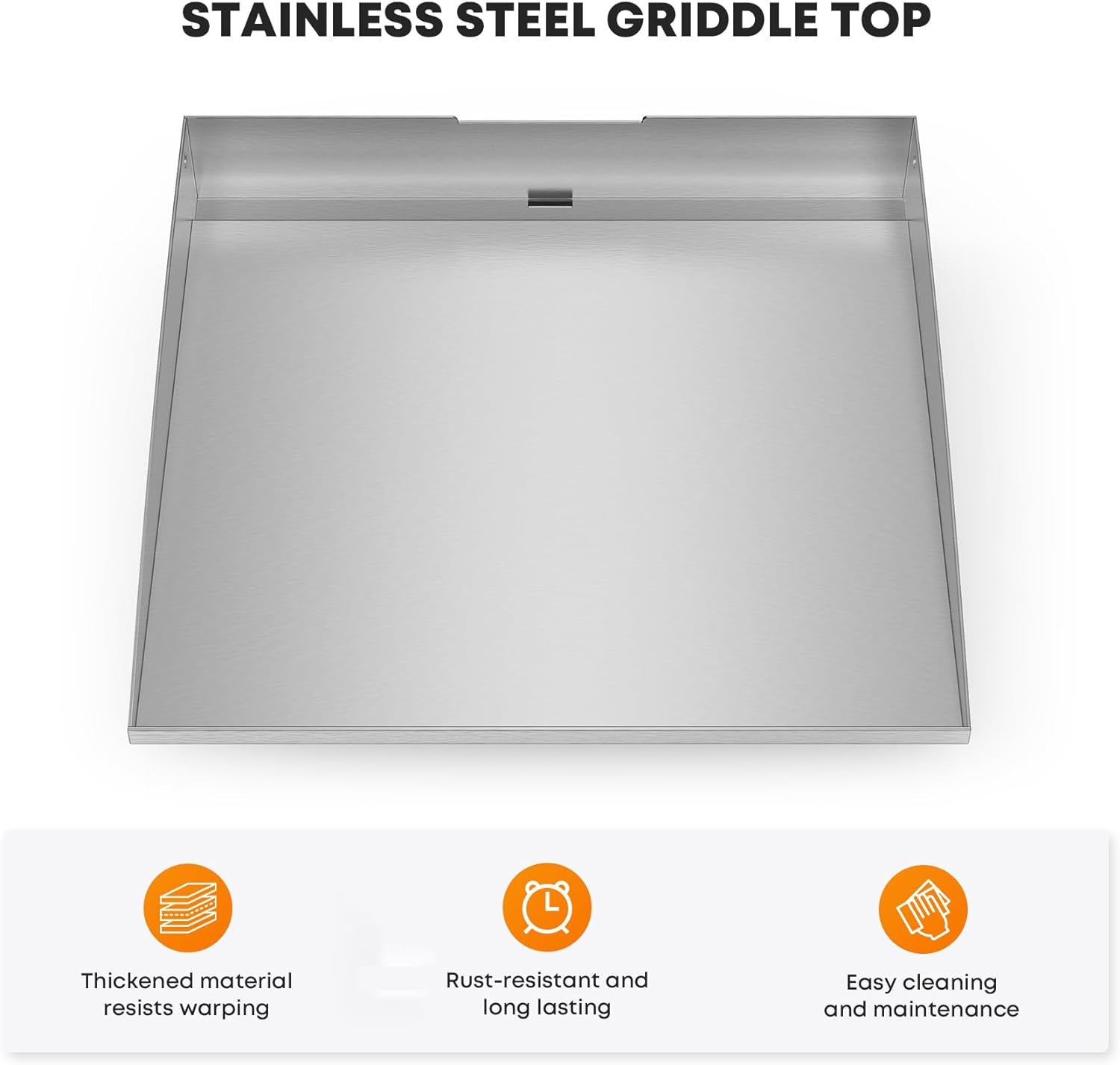 Stainless Steel Flat Top Griddle for Blackstone 17 Inch Tabletop Grill Station, Griddle Replacement Top with Rear Grease System
