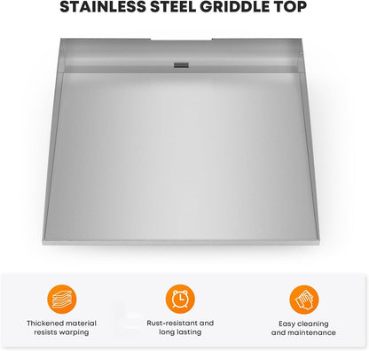 Stainless Steel Flat Top Griddle for Blackstone 17 Inch Tabletop Grill Station, Griddle Replacement Top with Rear Grease System